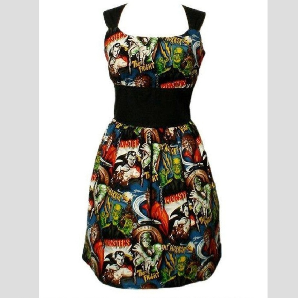 Monster Comic Book Swing Pinup Dress Horror